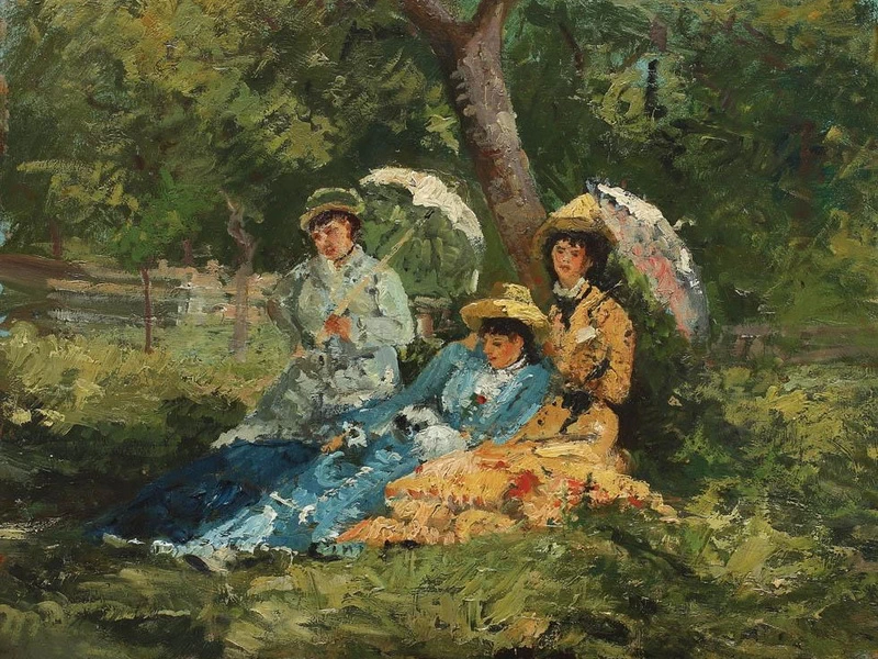 1850-Ion Andreescu - Donne nel parco